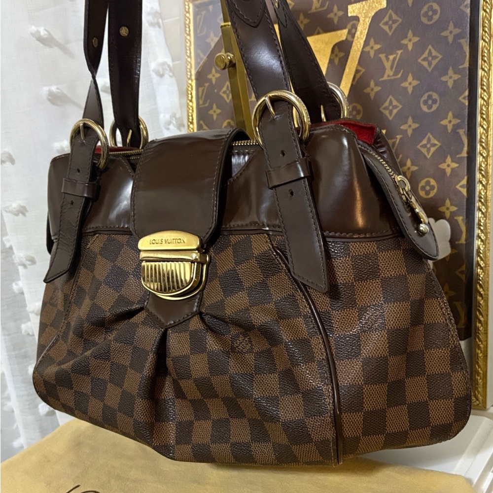 LOUIS VUITTON 🤎 Damier Ebene Sistina PM Shoulder Bag-W/COA -Excellent condition - Picture 5 of 17